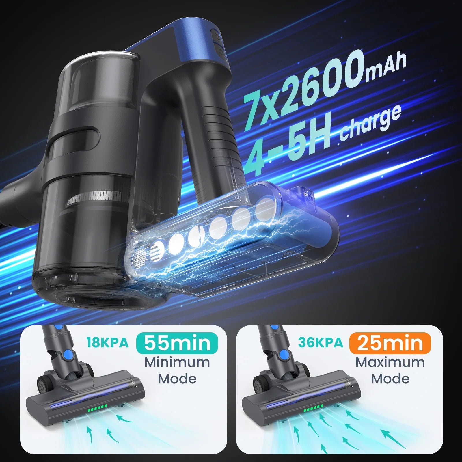 Vacuum Cleaner, Strong Suction Cordless Vacuum Cleaner, for Home Hardwood Floor