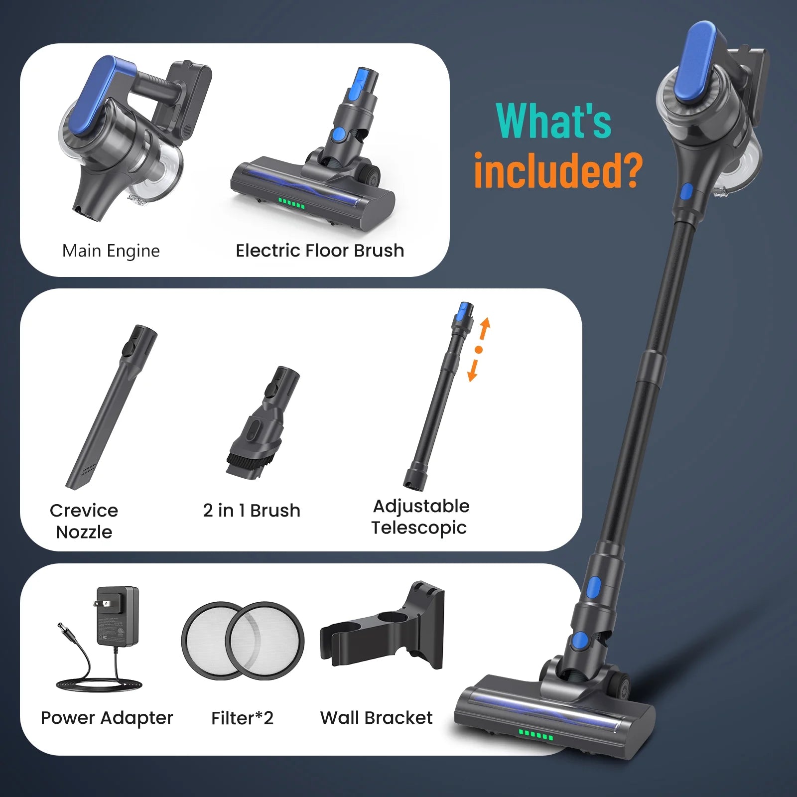 Vacuum Cleaner, Strong Suction Cordless Vacuum Cleaner, for Home Hardwood Floor
